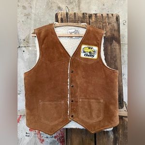 Vintage 70’s Sears Leather Sherpa Vest